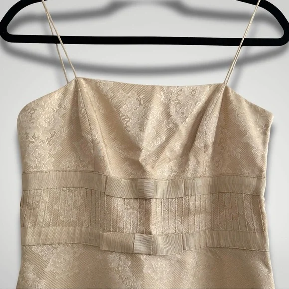 Ann Taylor Cream Brocade Cocktail Dress - Picture 3 of 5